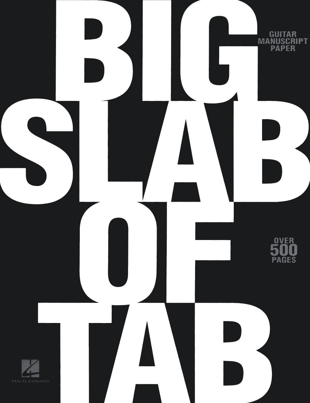 Big Slab of Tab: Guitar Manuscript Paper Other products