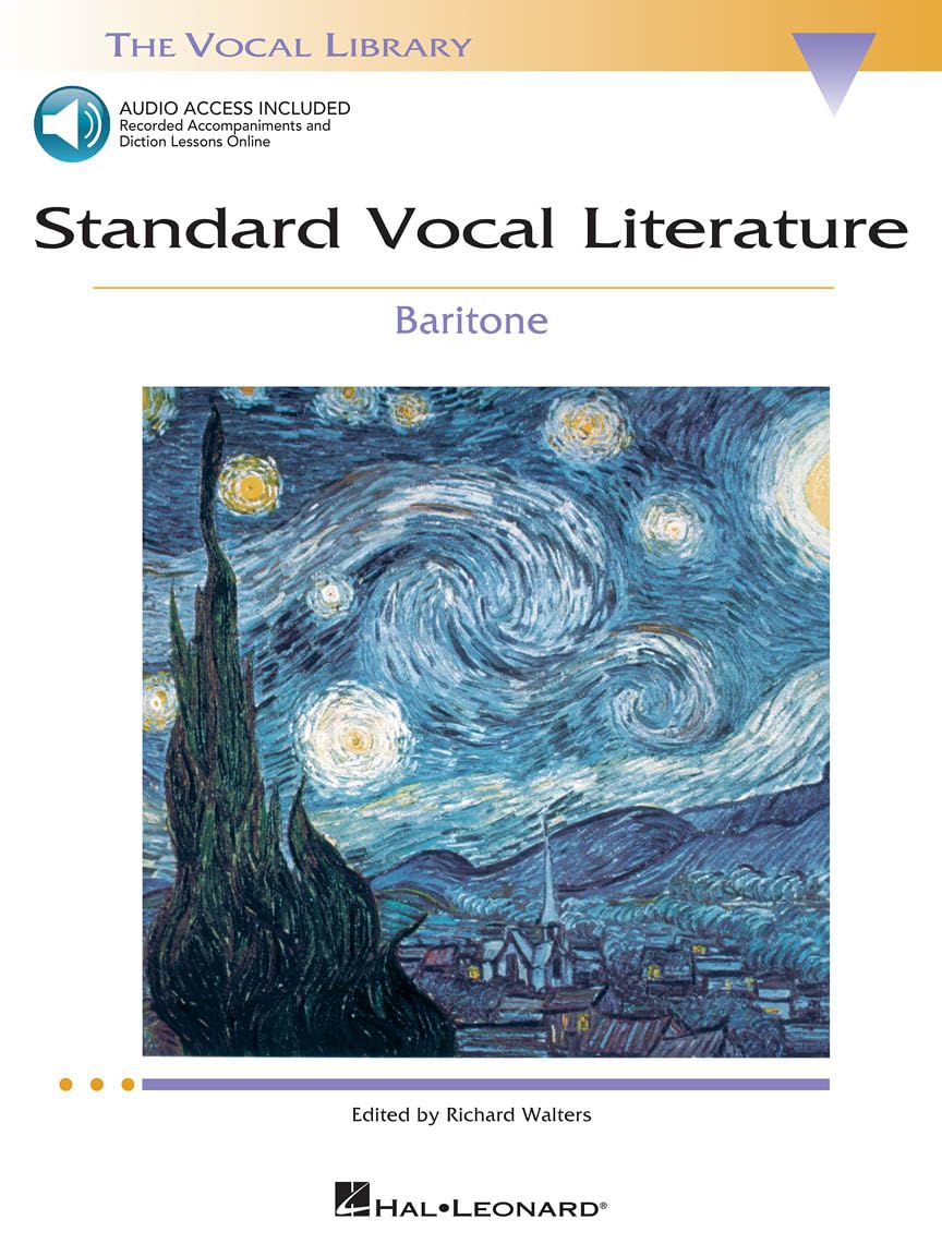 Standard Vocal Literature an Introduction to Repertoire Richard Walters Baritone Sheet Music Book 30 Art Songs and Arias for Beginners and Intermediate Singers Vocal Library Songbook Sheet Music