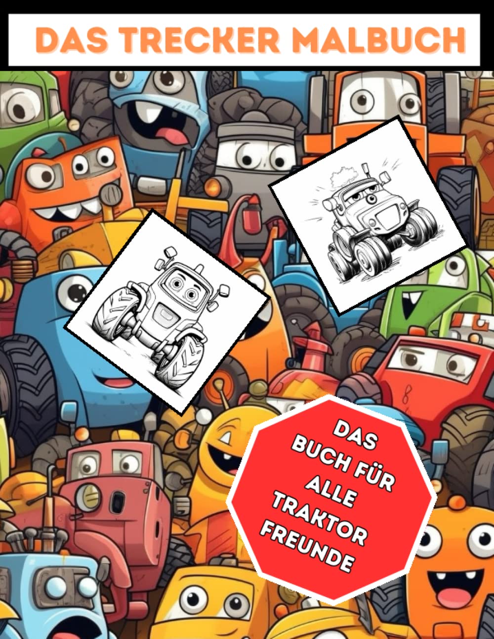 Das Trecker Malbuch - 23 Ausmalbilder von Treckern mit lustigen Gesichtern - ab 3 Jahre: Das Buch für alle Traktorfreunde - 23 süße Ausmalbilder in einem Malbuch Non-fiction