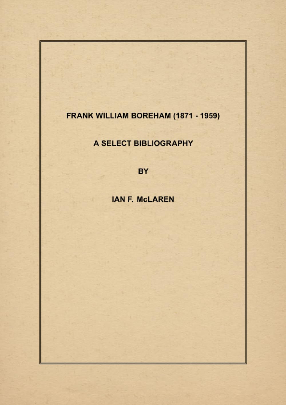 Product Image: Frank William Boreham: A Select Bibliography