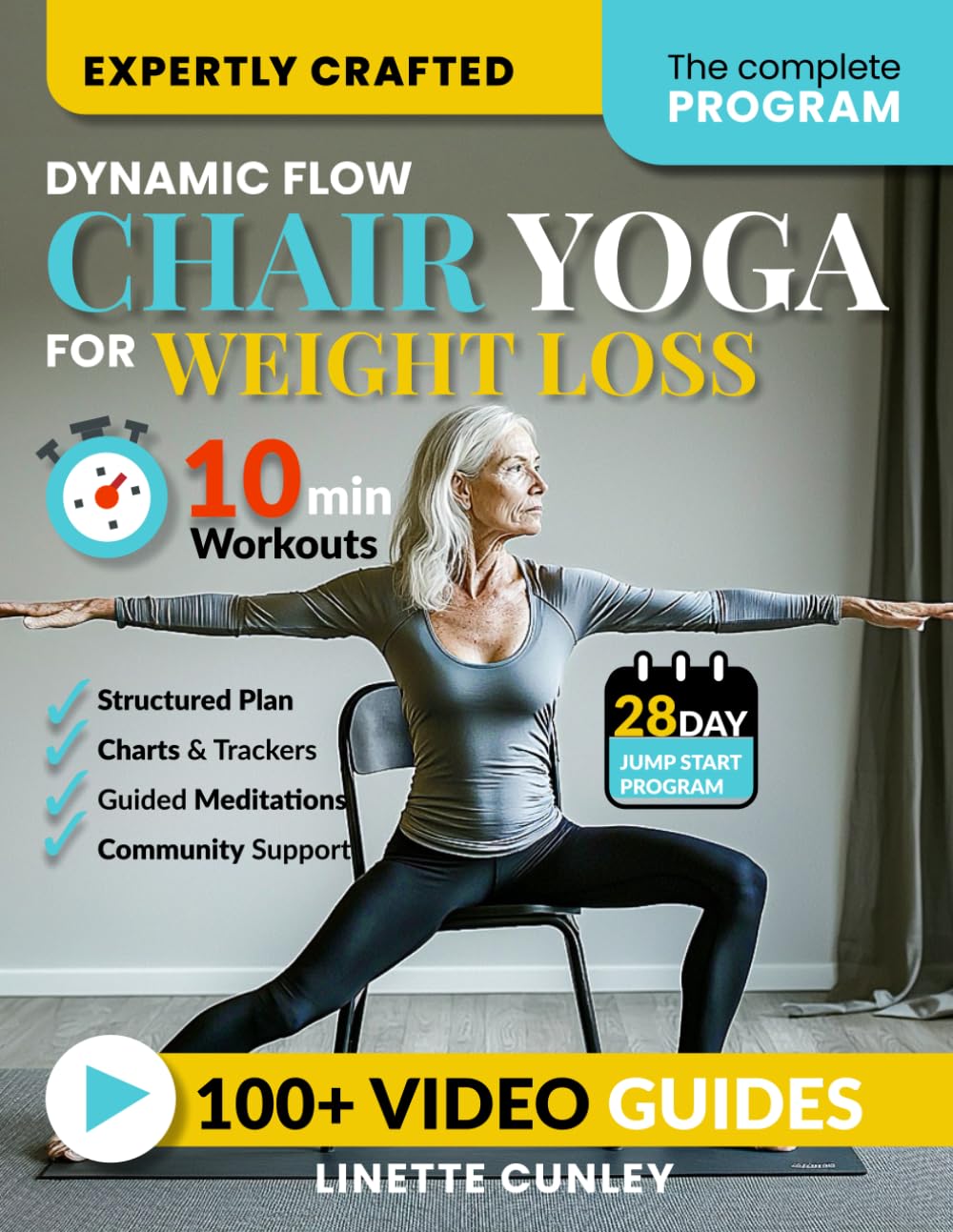 Dynamic Flow Chair Yoga for Weight Loss: The 12-Week Beginner Friendly Workout Plan Packed With 100+ Exercises to Help You Lose Belly Fat and Tone Muscle in Less Than 30 Minutes a Day (Workout Books) Health, Nutrition & Fitness