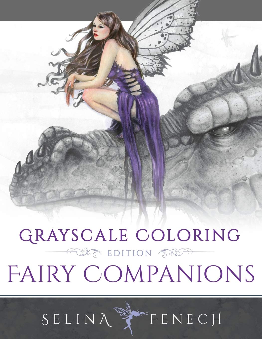 Fairy Companions - Grayscale Coloring Edition book