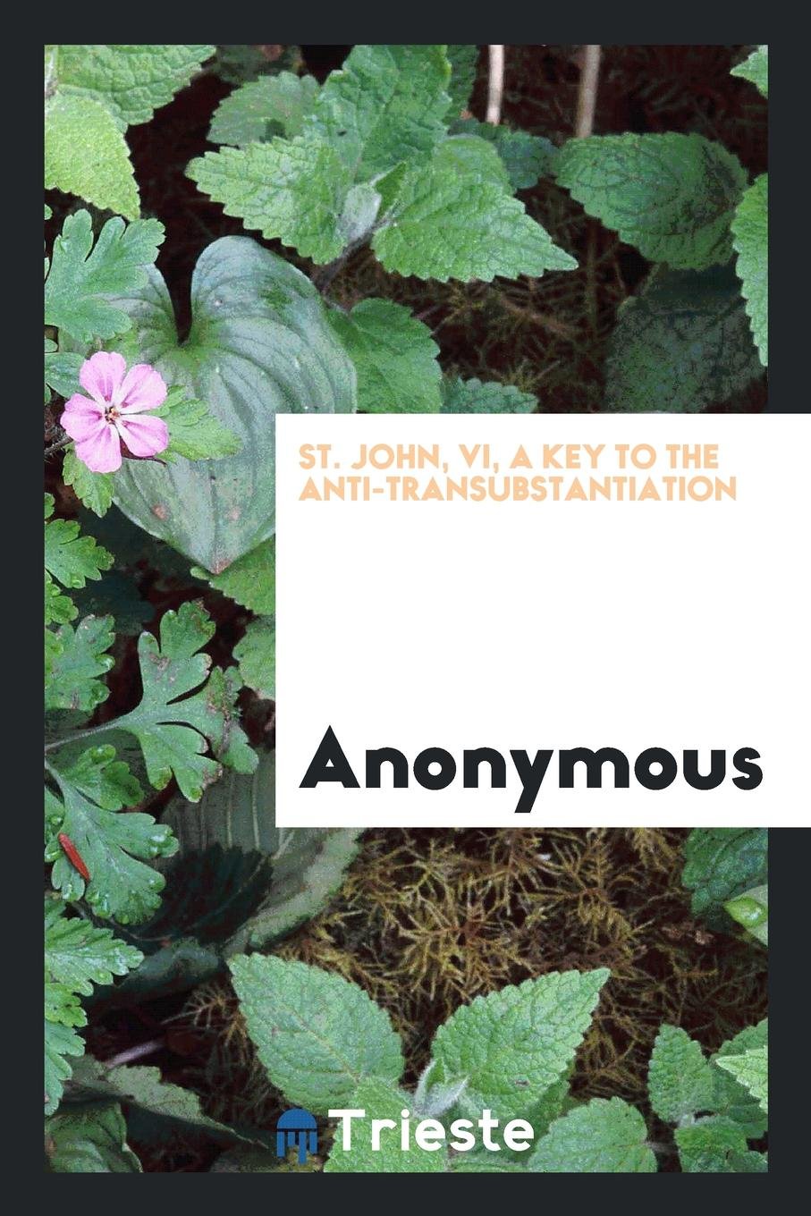 St. John, VI, a Key to the Anti-Transubstantiation View of the Words Used at the Institution of ... Books