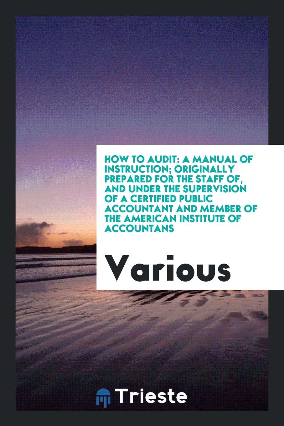 How to Audit: A Manual of Instruction Books