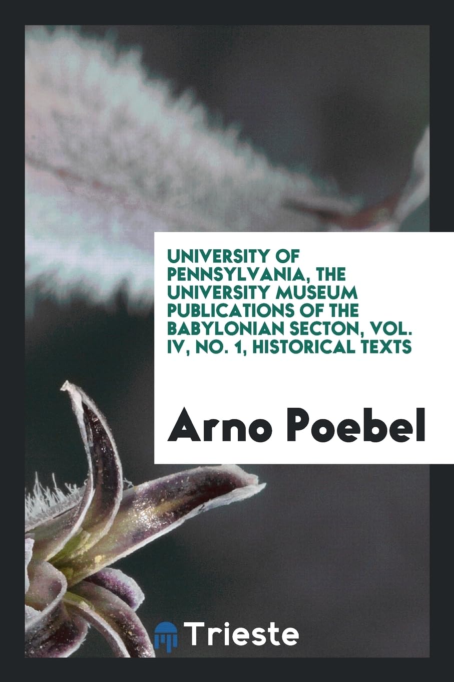 University of Pennsylvania, the University Museum Publications of the Babylonian Secton, Vol. IV, No. 1, Historical Texts Politics & History