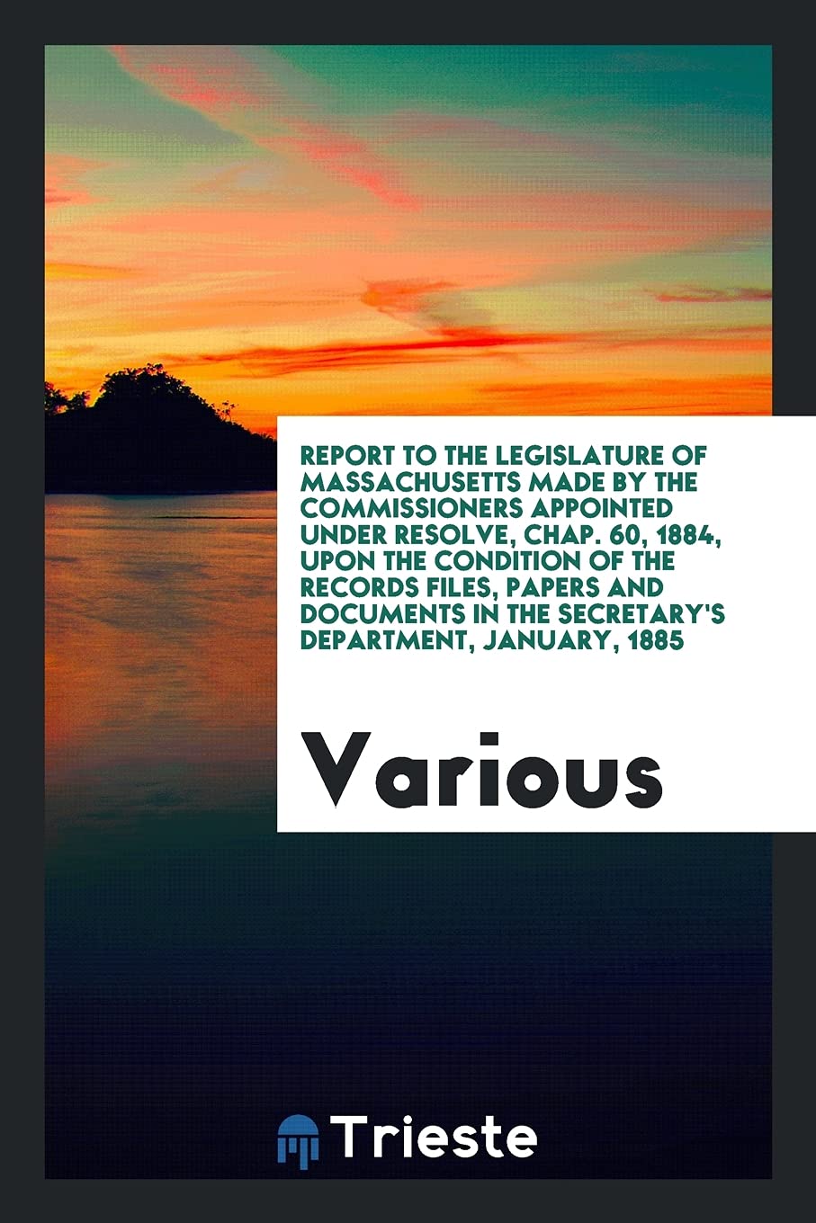 Report to the Legislature of Massachusetts Made by the Commissioners Appointed Under Resolve, Chap. 60, 1884, Upon the Condition of the Records Files, ... in the Secretary's Department, January, 1885 Books