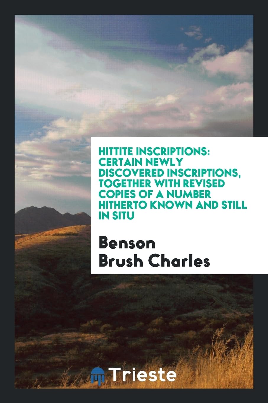 Hittite Inscriptions: Certain Newly Discovered Inscriptions, Together with Revised Copies of a Number Hitherto Known and Still in Situ Books