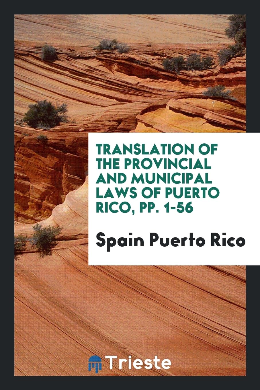 Translation of the Provincial and Municipal Laws of Puerto Rico, Pp. 1-56 Contemporary literature Books