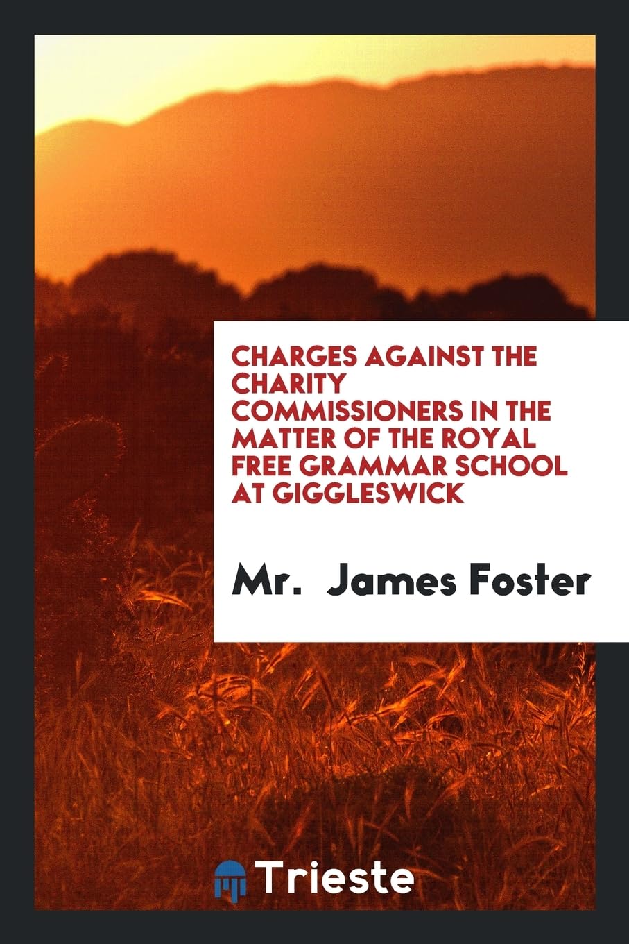 Charges Against the Charity Commissioners in the Matter of the Royal Free Grammar School at Giggleswick Books