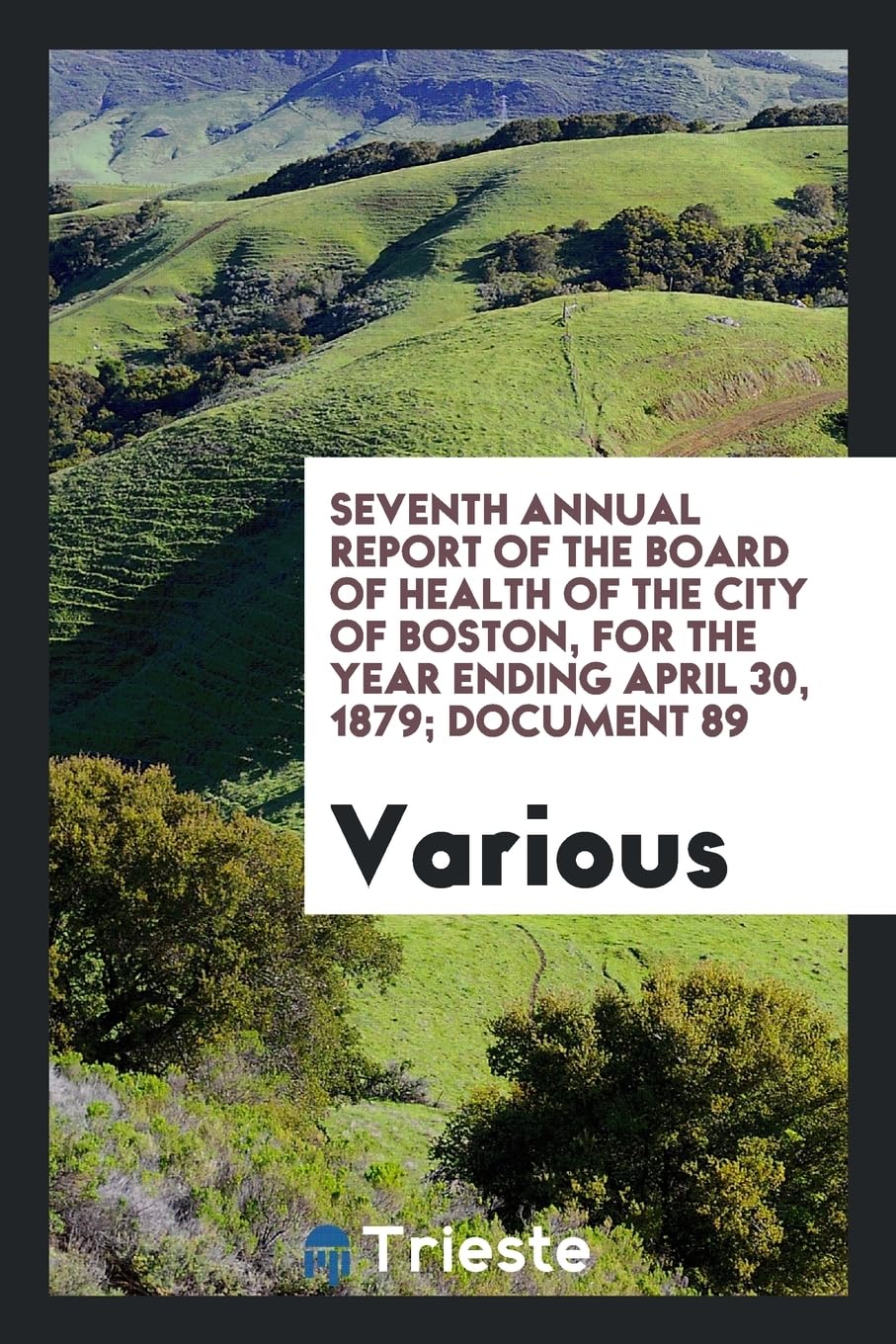 Seventh Annual Report of the Board of Health of the City of Boston, for the Year Ending April 30, 1879; Document 89 Books