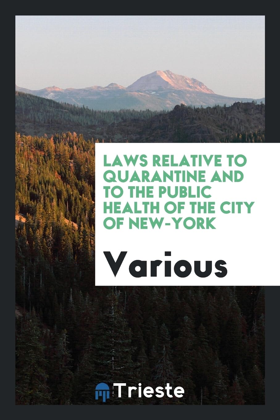 Laws Relative to Quarantine and to the Public Health of the City of New-York Contemporary literature Books