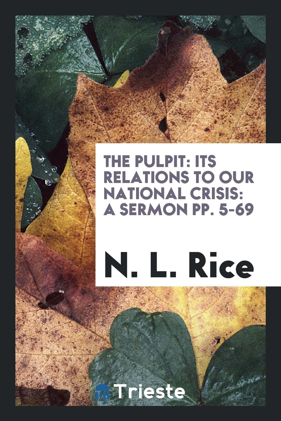 The Pulpit: Its Relations to Our National Crisis: A Sermon Pp. 5-69 Leisure, Home & Garden