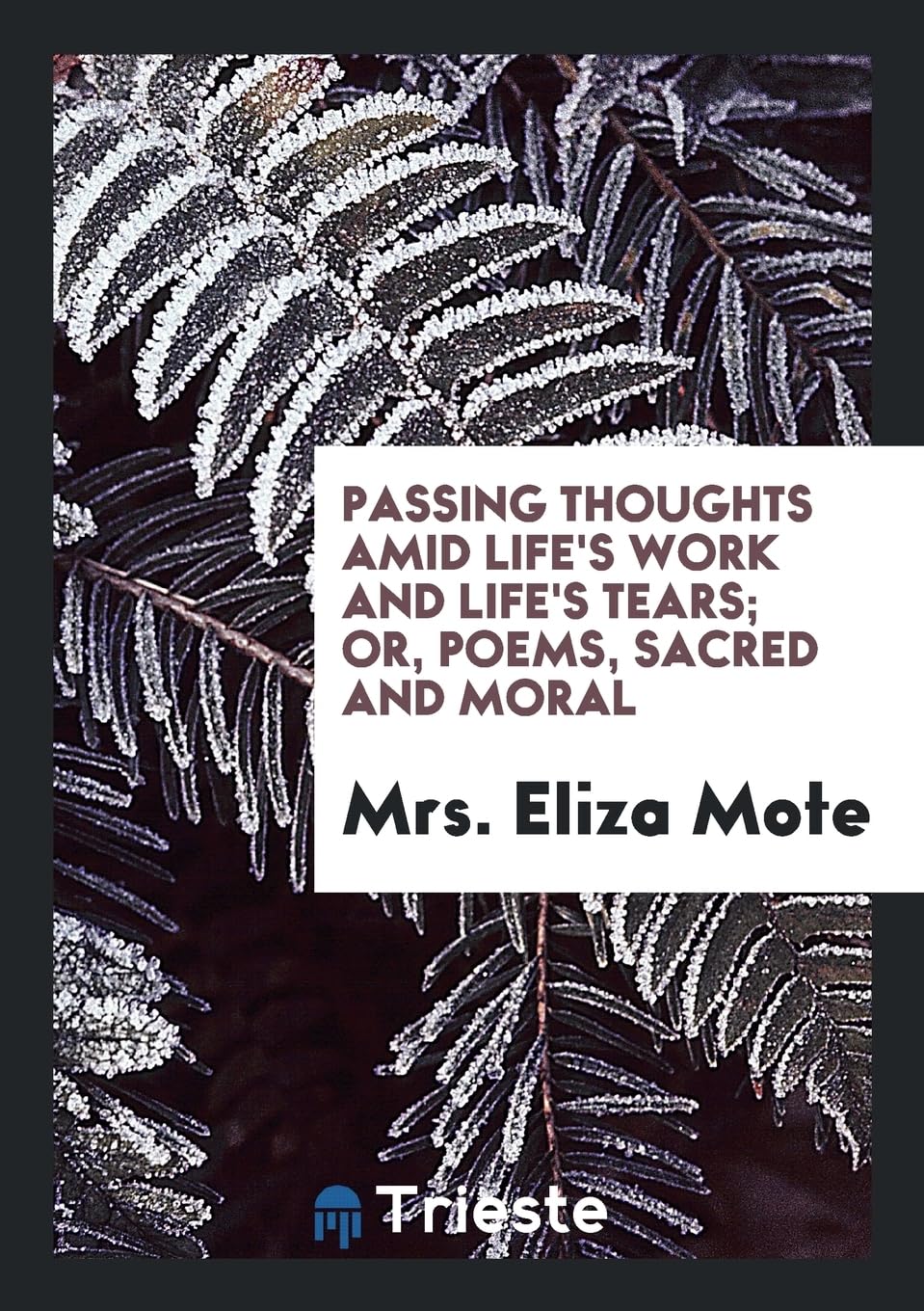 Passing Thoughts Amid Life's Work and Life's Tears; Or, Poems, Sacred and Moral Books
