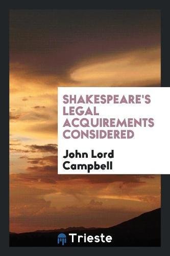 Shakespeare's Legal Acquirements Considered Social Sciences