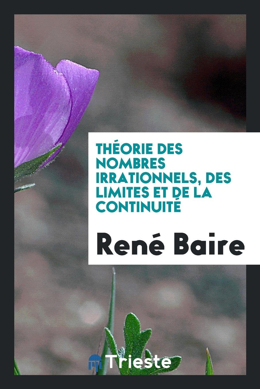 Th orie Des Nombres Irrationnels, Des Limites Et de la Continuit Mathematics