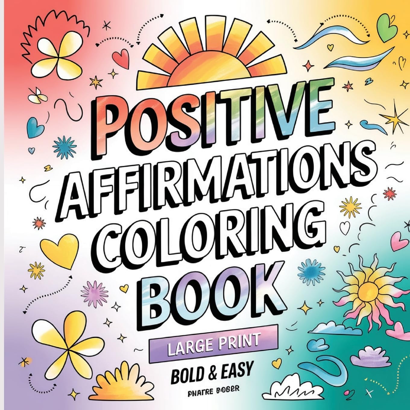Positive Affirmation Coloring Book: Coloring Book for Adults ( Large Print ) book