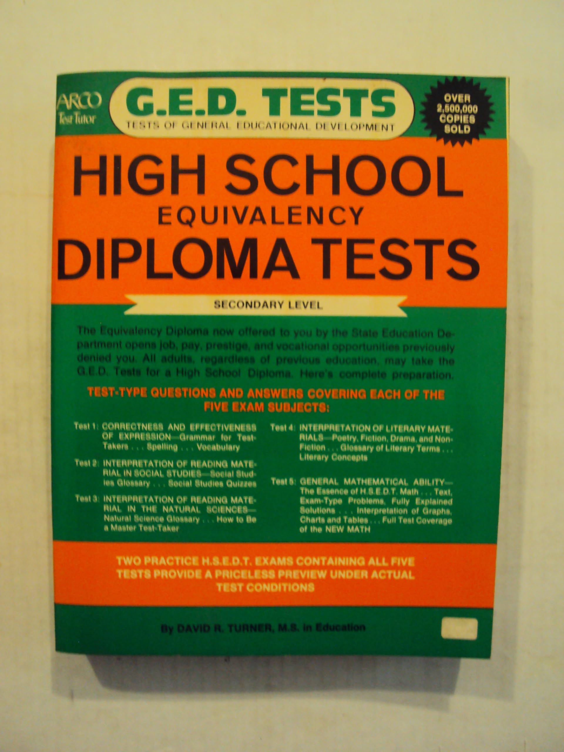 High school equivalency diploma tests;: Secondary level tests of general educational development, (Arco test tutor) Books