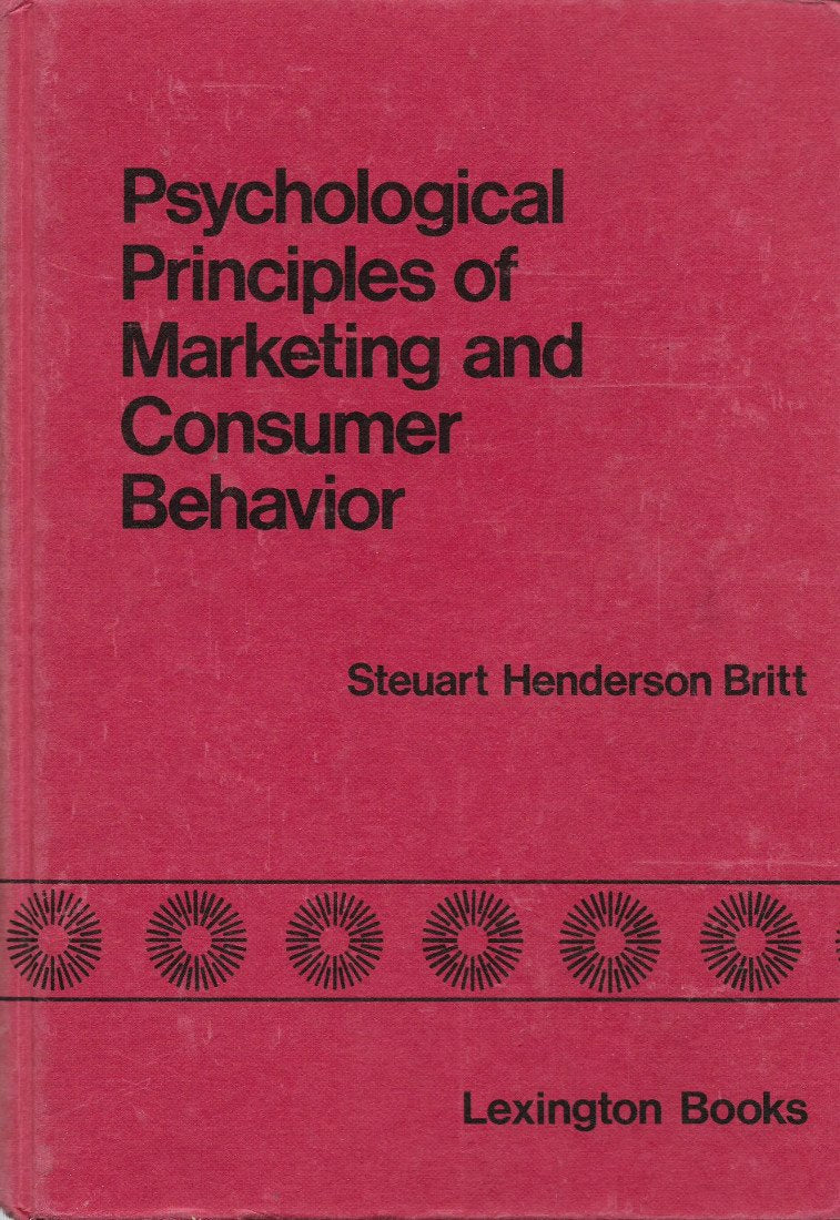 Psychological Principles of Marketing and Consumer Behaviour Books