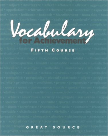 Vocabulary for Achievement, Fifth Course: Course 5 Education