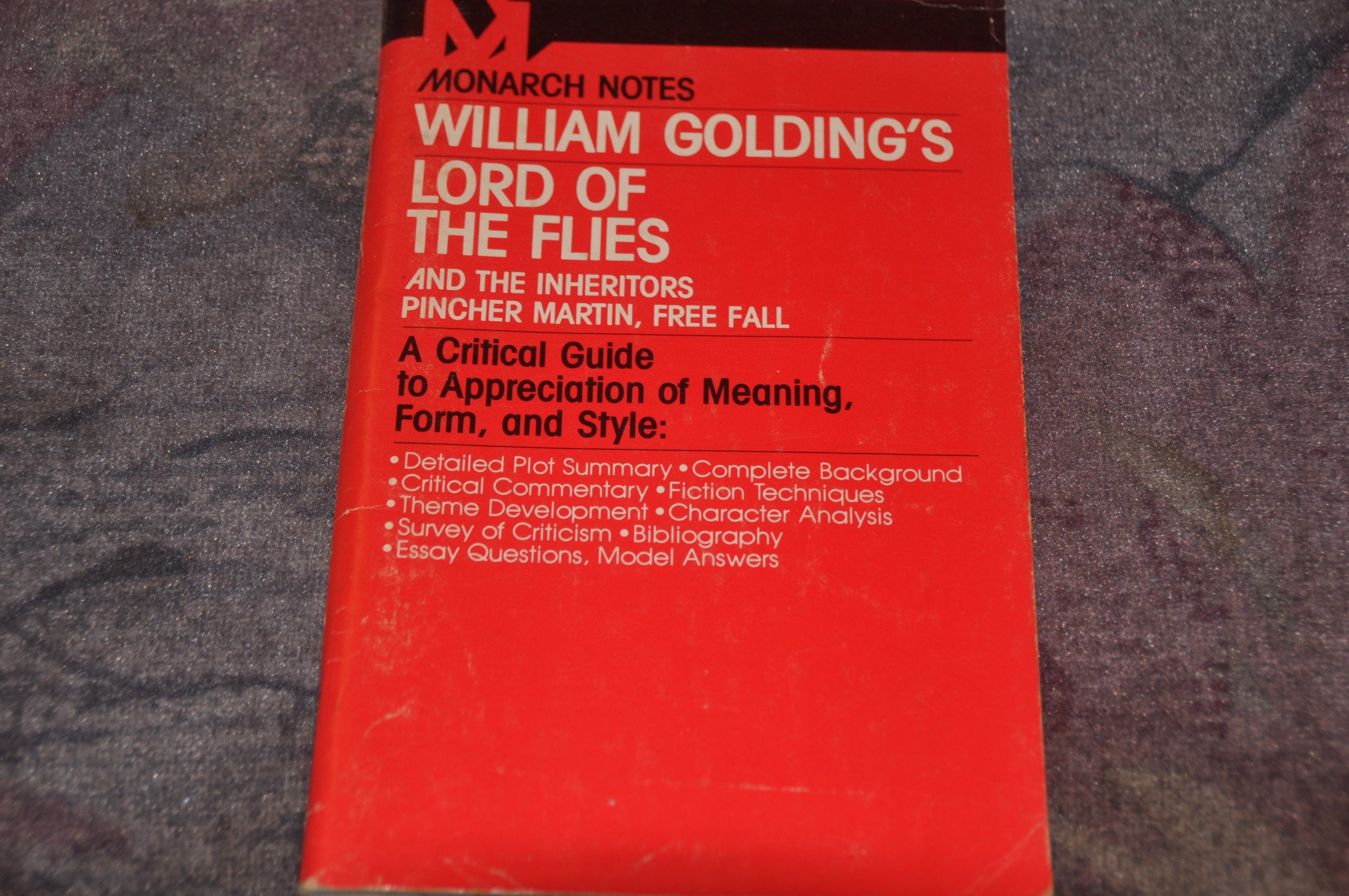 Monarch Notes William Golding's Lord of the Flies and The Inheritors Pincher Martin, Free Fall Contemporary literature