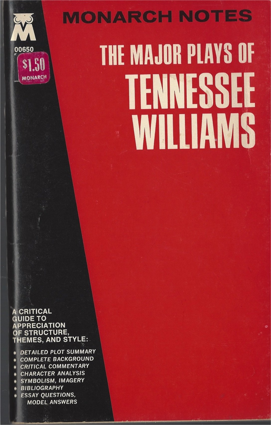 The Major Plays of Tennessee Williams: Cat on a Hot Tin Roof/the Glass Menagerie/Orphedeus Descending/a Streetcar Named Desire and Others: Cat on a ... / A Streetcar Named Desire (Monarch notes) Contemporary literature Books