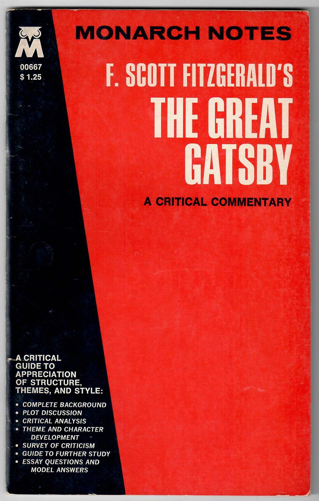 F. Scott Fitzgerald's the Great Gatsby: A Critical Commentary (Monarch notes) Classics