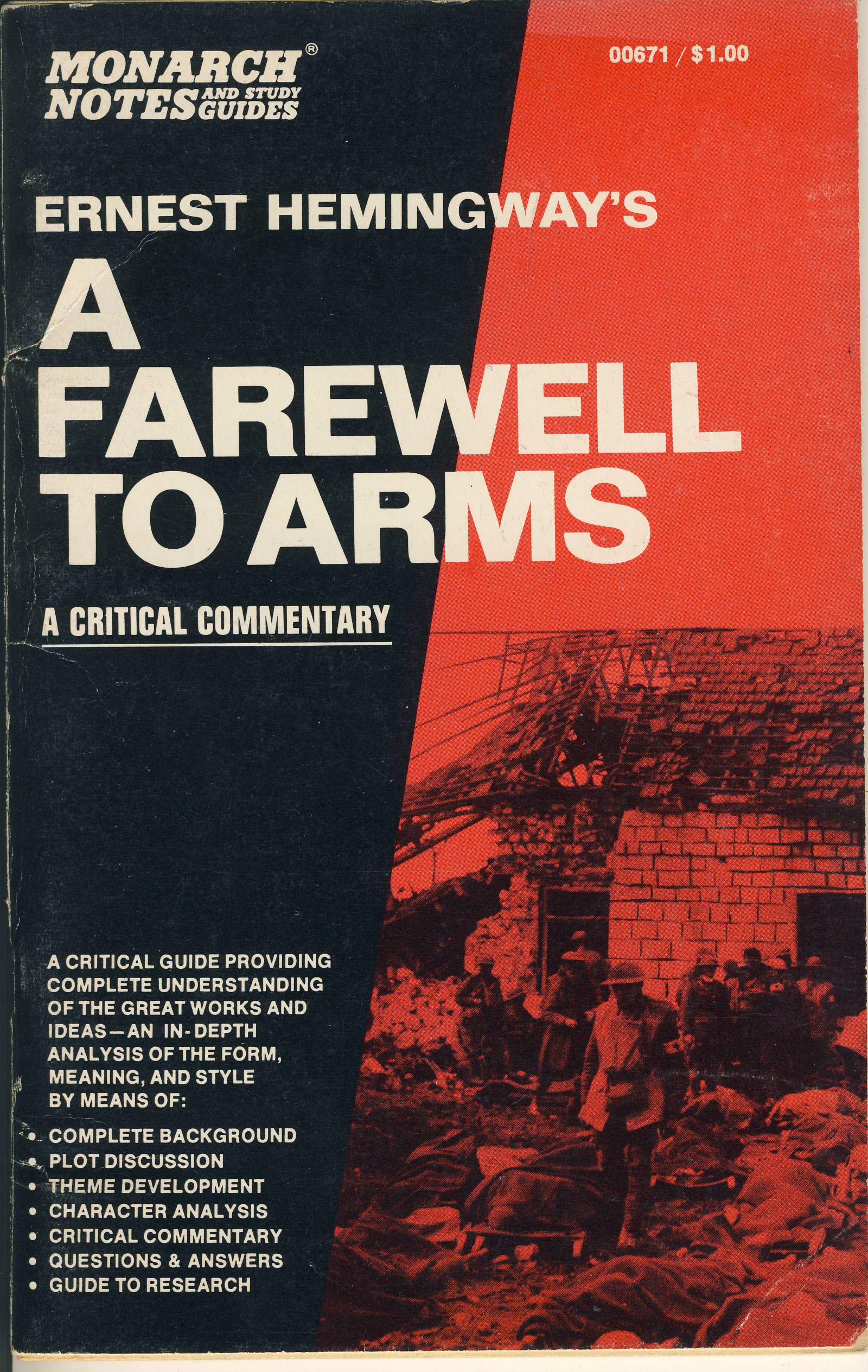 Ernest Hemingway's a Farewell to Arms a Critical Commentary (Monarch Notes) Books