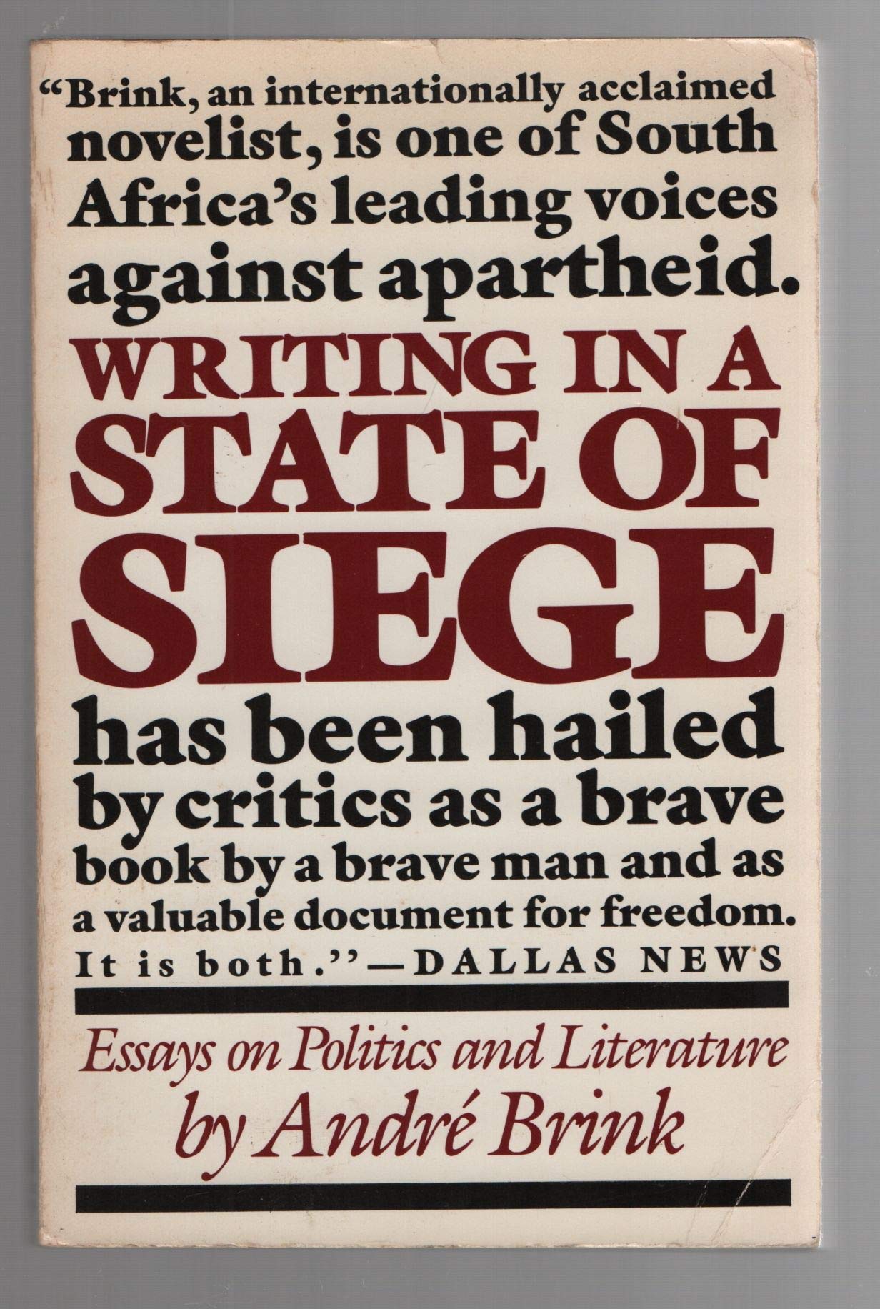 Writing in a State of Siege: Essays on Politics and Literature Books