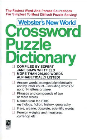 Webster'S New World Crossword Puzzle Dictionary: Third Edition Leisure & Fun