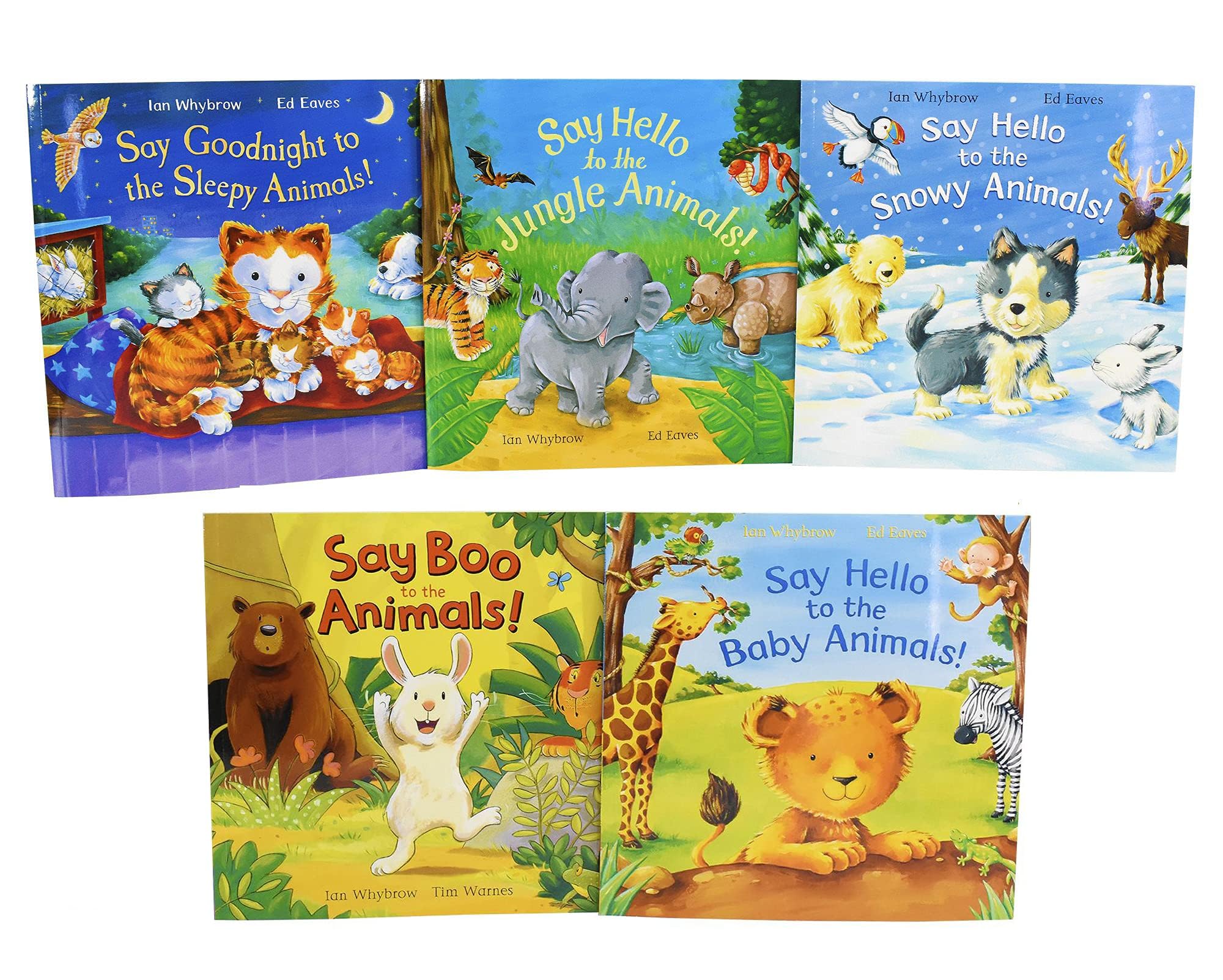 Say Hello To The Animals 5 Books Collection Set By Ian Whybrow (Say Hello to the Snowy Animals, Say Hello to the Jungle Animals, Say Hello to the Baby Animals & MORE!) Non-fiction