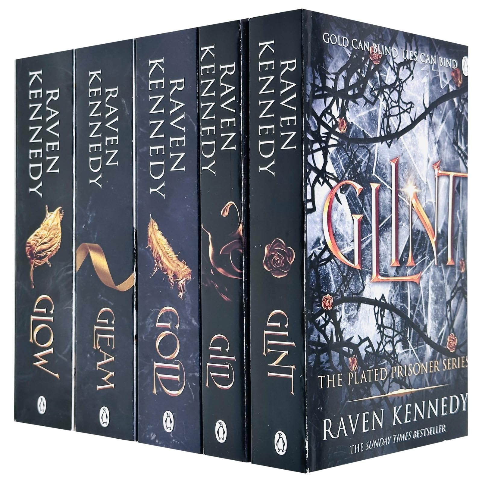 The Plated Prisoner Series 5 Books Collection Set by Raven Kennedy (Gild, Glint, Gleam, Glow, Gold ) Books