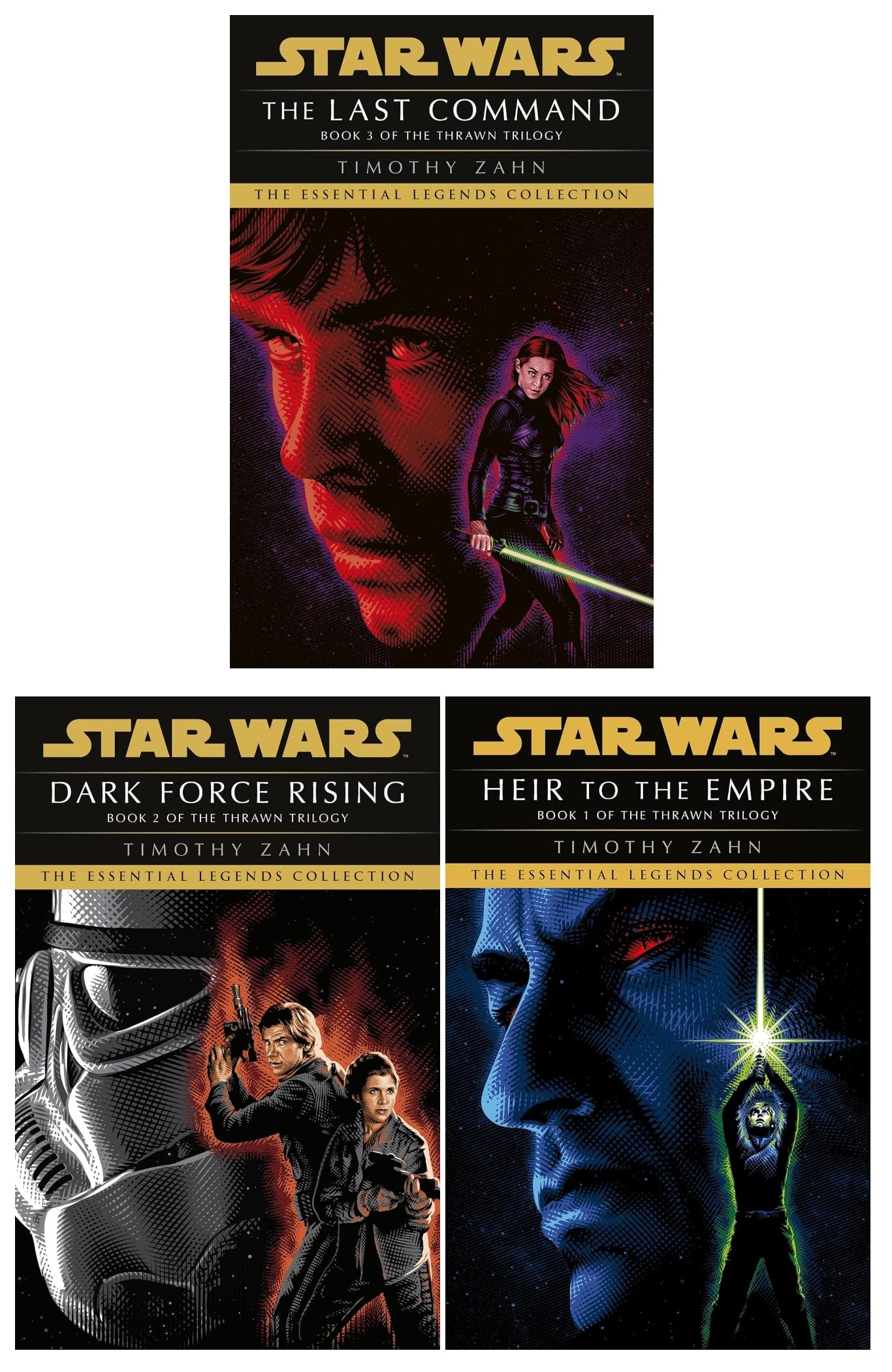 Star Wars: Essential Legends Collection Thrawn Trilogy Books Set By Timothy Zahn (Heir to the Empire, Dark Force Rising, The Last Command) Children's books
