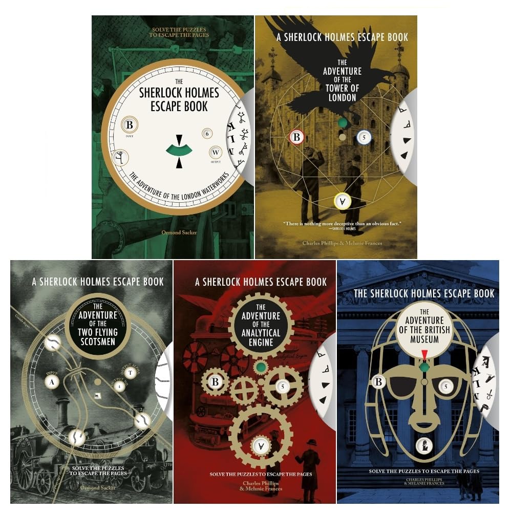 Sherlock Holmes Escape Book 5 Books Collection Set (London Waterworks, British Museum, Analytical Engine, Tower of London, Two Flying Scotsmen) Leisure & Fun