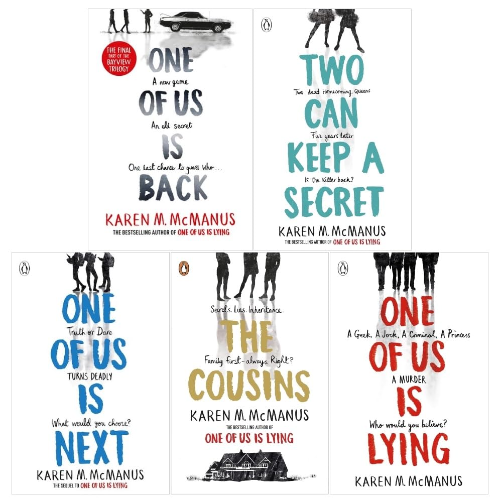 Karen M McManus 5 Books Collection Set (One Of Us Is Lying, One Of Us Is Next, One Of Us Is Back, The Cousins, Two Can Keep a Secret) Books