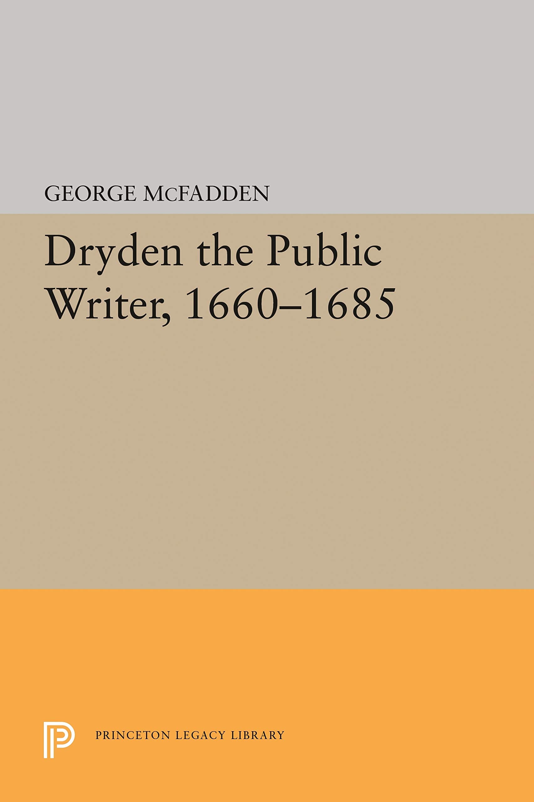 Dryden, the Public Writer, 1660-1685 (Princeton Legacy Library) Poetry