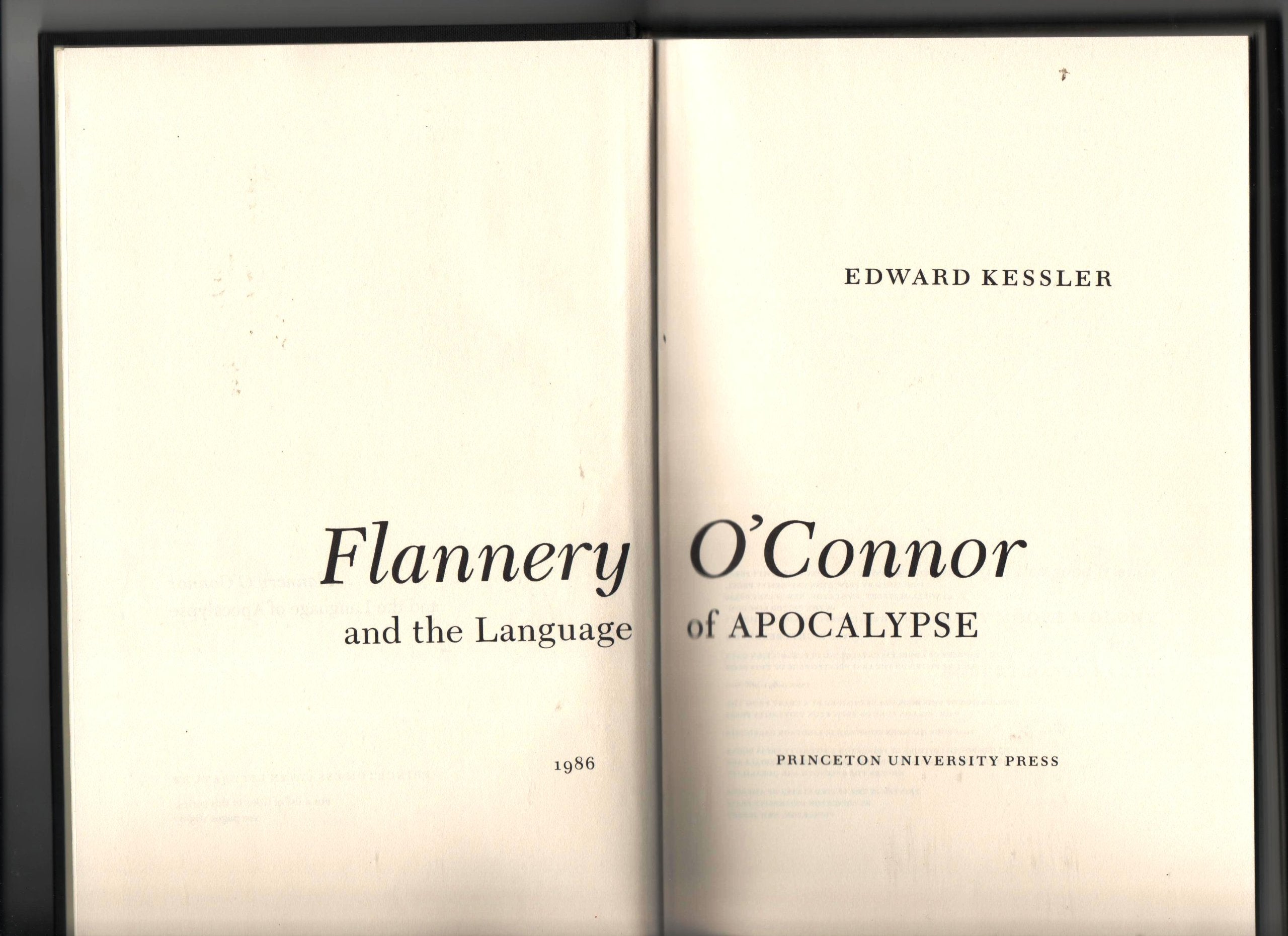 Flannery O'Connor and the Language of Apocalypse (Princeton Essays in Literature) Media & Communication