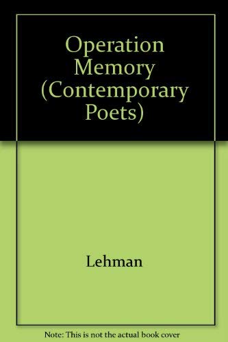 Operation Memory (Princeton Series of Contemporary Poets) Poetry