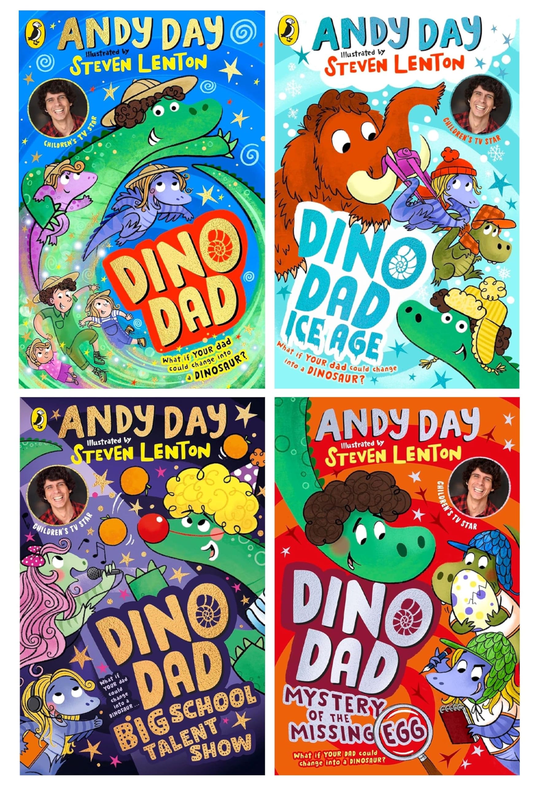 Dino Dad Series 4 Books Collection Set By Andy Day (Dino Dad, Ice Age, Big School Talent Show & Mystery of the Missing Egg) Non-fiction
