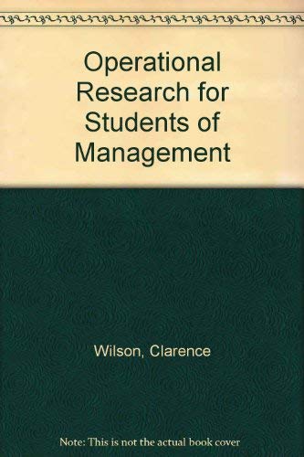 Operational Research for Students of Management Business, Finance & Career