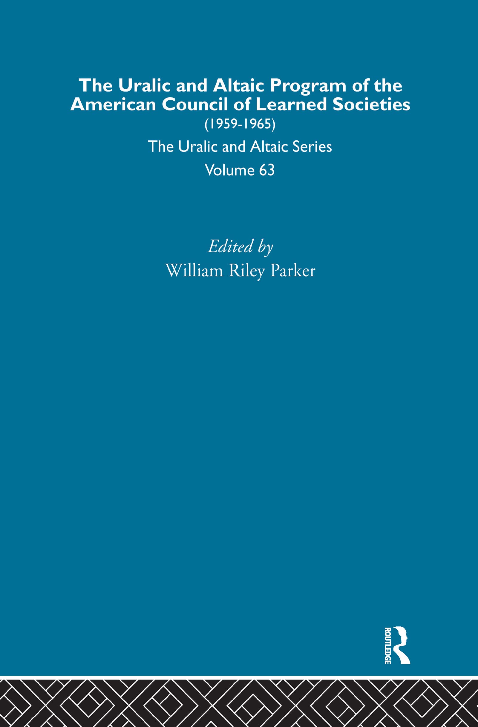 The Uralic and Altaic Program of the American Council of Learned Societies Social Sciences
