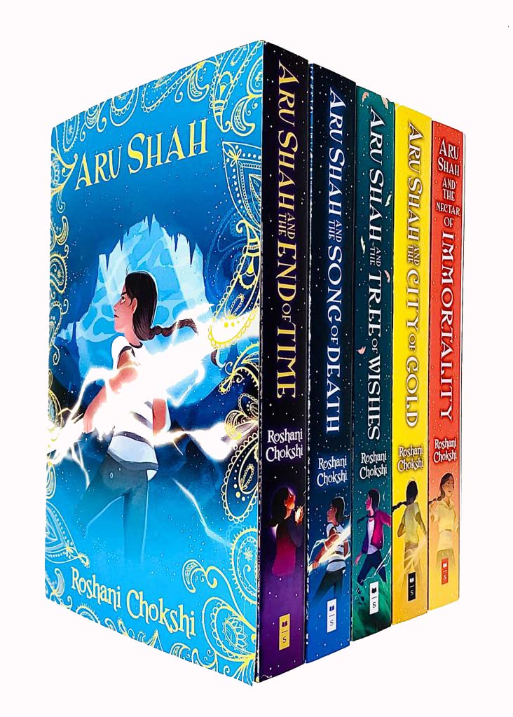 Pandava Rick Riordan Presents Aru Shah Series Books 1 - 5 Collection by Roshani Chokshi (End of Time, Song of Death, Tree of Wishes, City of Gold & Nectar of Immortality) Novels & Short Stories