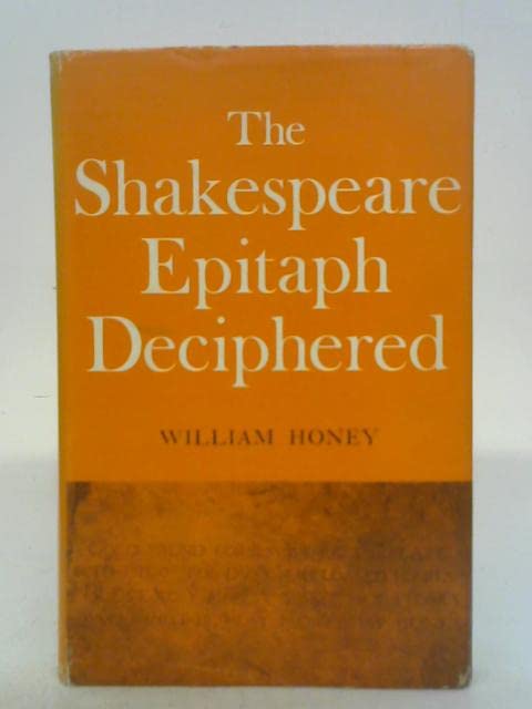 Shakespeare Epitaph Deciphered Books