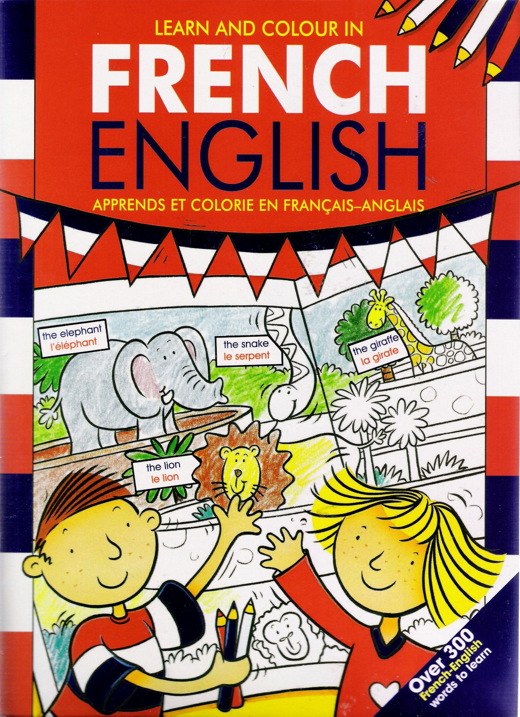 LIVRE LEARN AND COLOUR IN FRENCH ENGLISH book