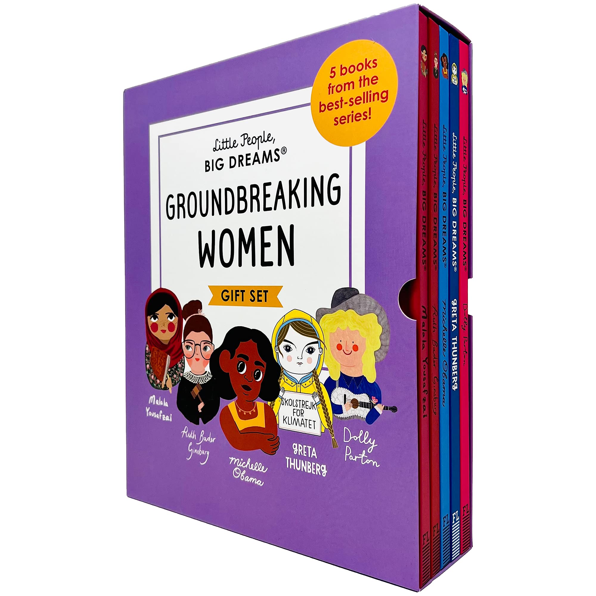 Little People, Big Dreams Groundbreaking Women 5 Books Collection Box Gift Set (Malala Yousafzai, Ruth Bader Ginsburg, Michelle Obama, Greta Thunberg & Dolly Parton) Novels & Short Stories
