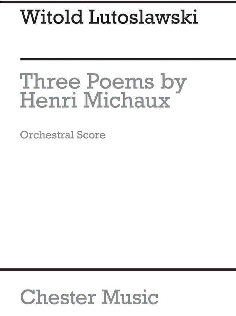 WITOLD LUTOSLAWSKI: TROIS POEMES D'HENRI MICHAUX (SCORE) Arts & Music