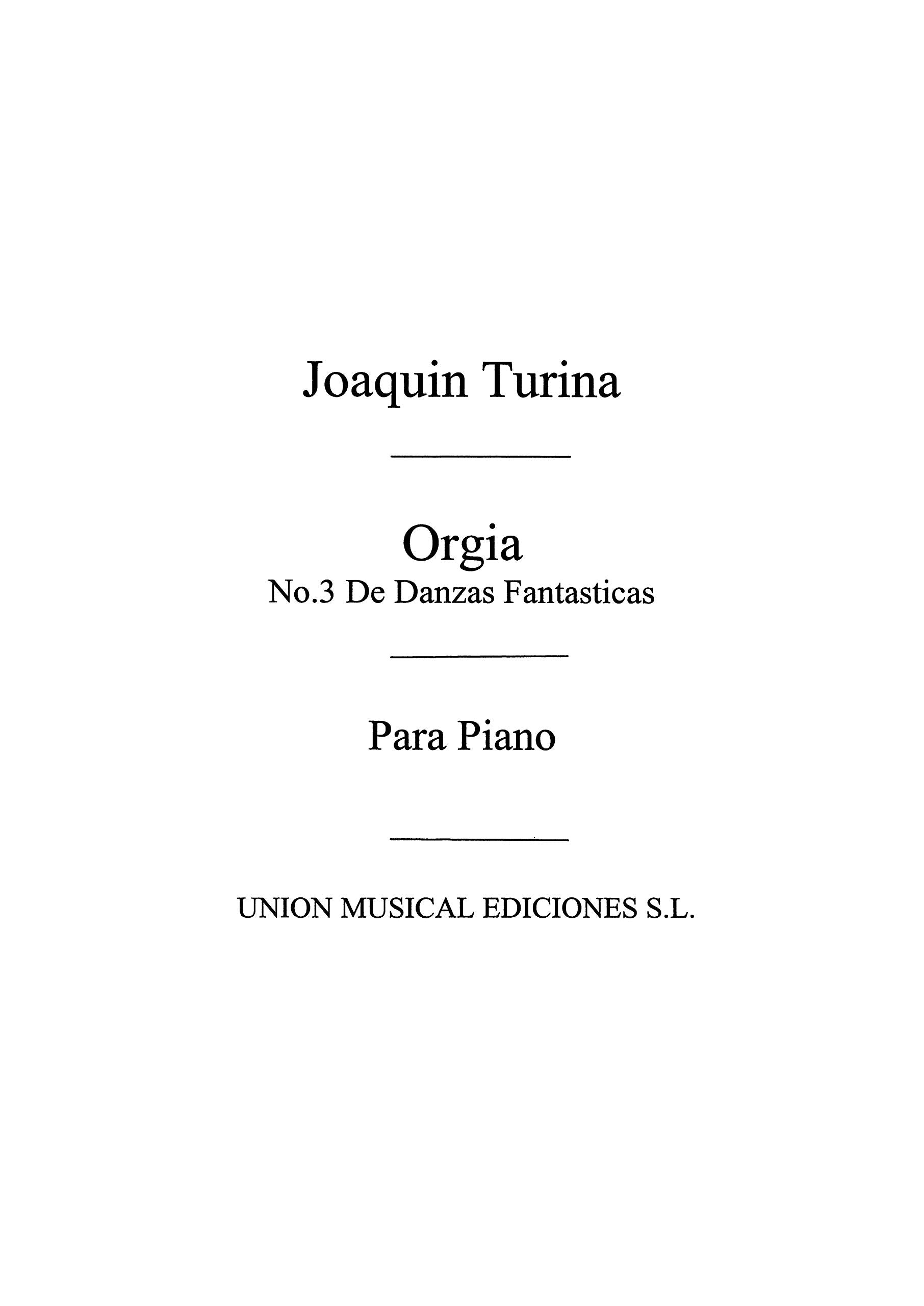 Orgia De Danzas Fantasticas For Piano - Klavier - Buch Music