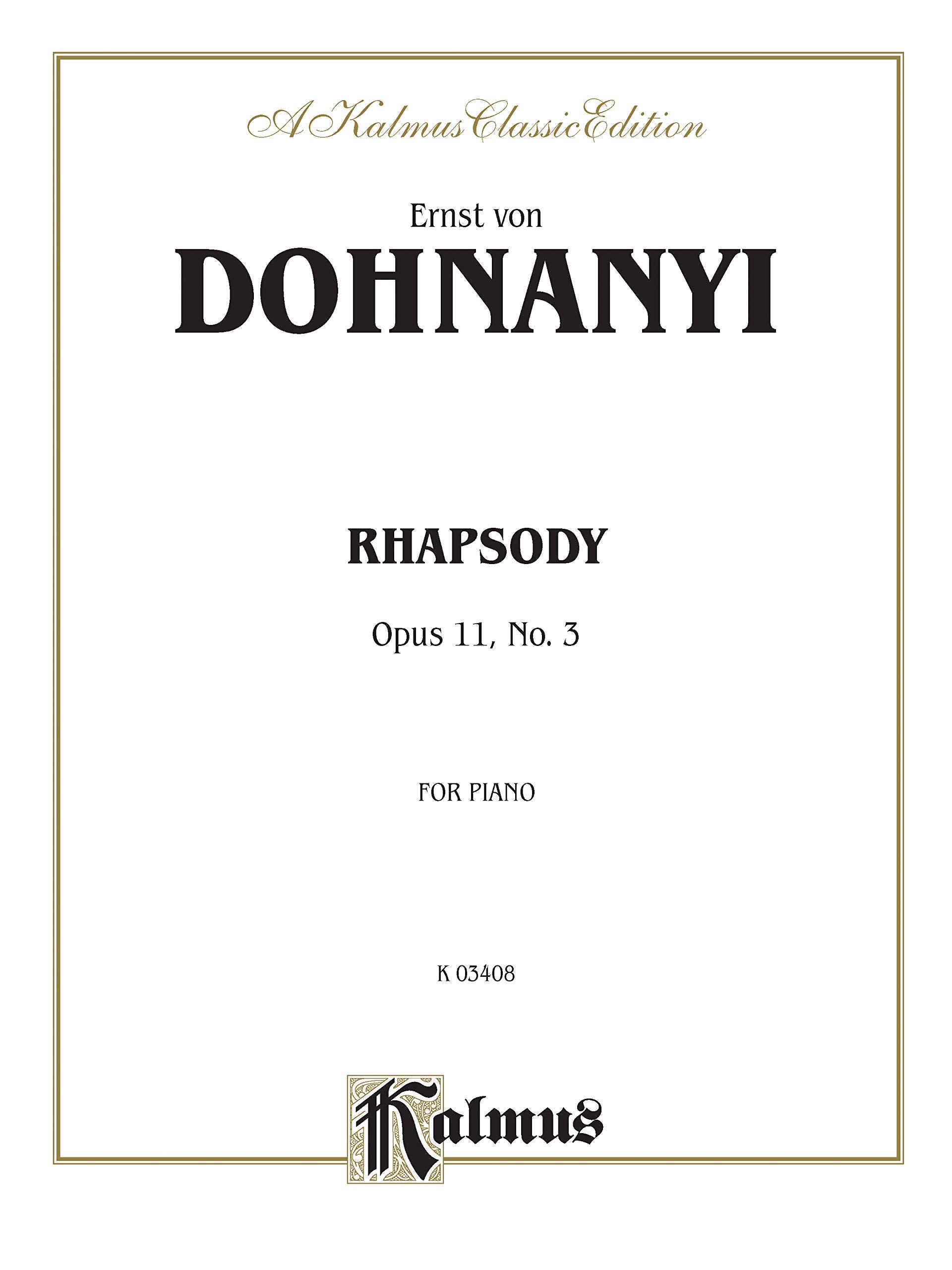 Rhapsody, Op. 11, No. 3 (Kalmus) Social Sciences