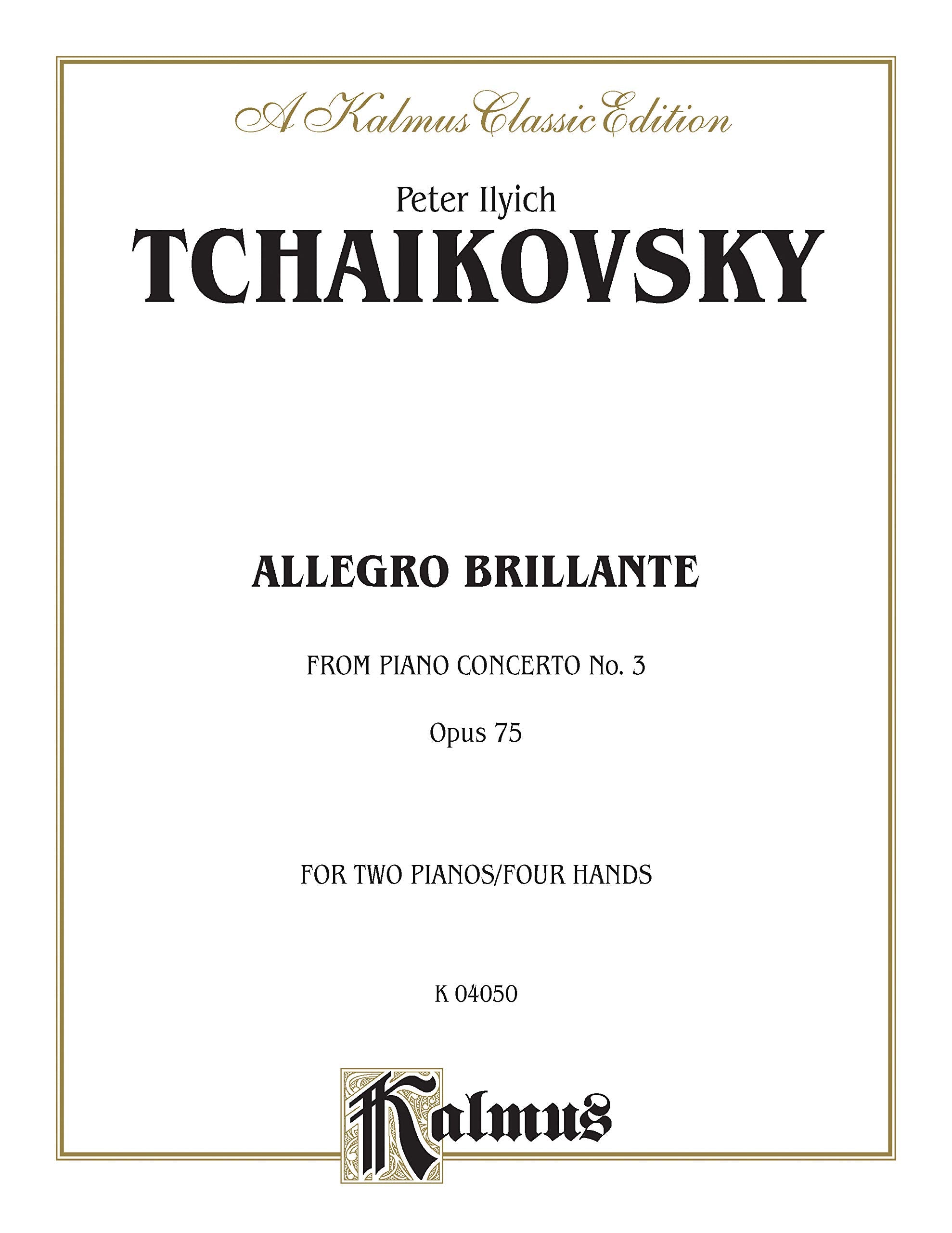 Piano Concerto No. 3, Op. 75, (1st Movement Only) (Allegro Brillante): For Two Pianos/ Four Hands: Kalmus Classic Edition Social Sciences