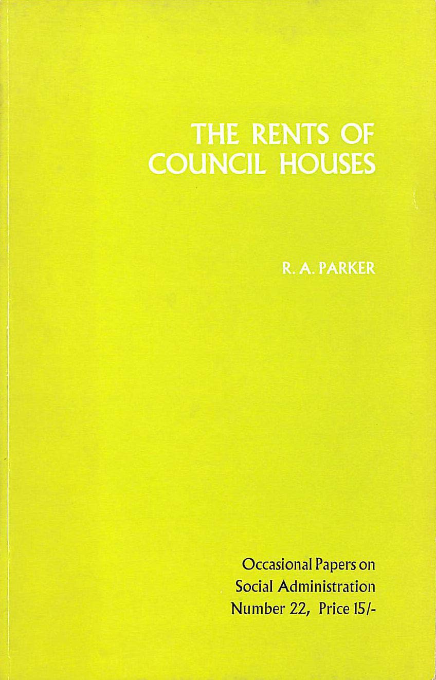 Rents of Council Houses (LSE Social Administration Occasional Papers) Books