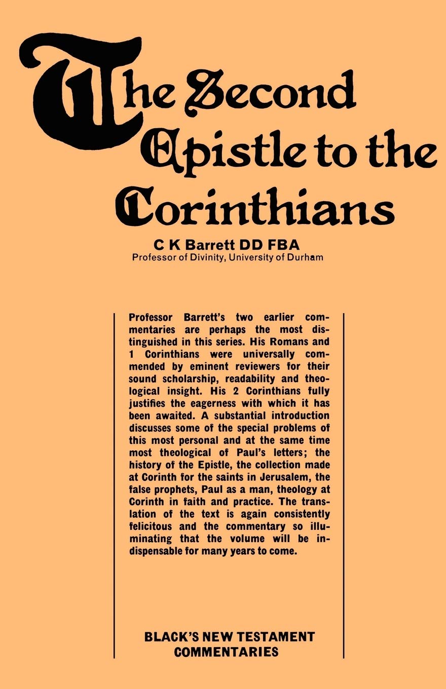 The Second Epistle to the Corinthians (Black's New Testament Commentaries) Religion & Esotericism